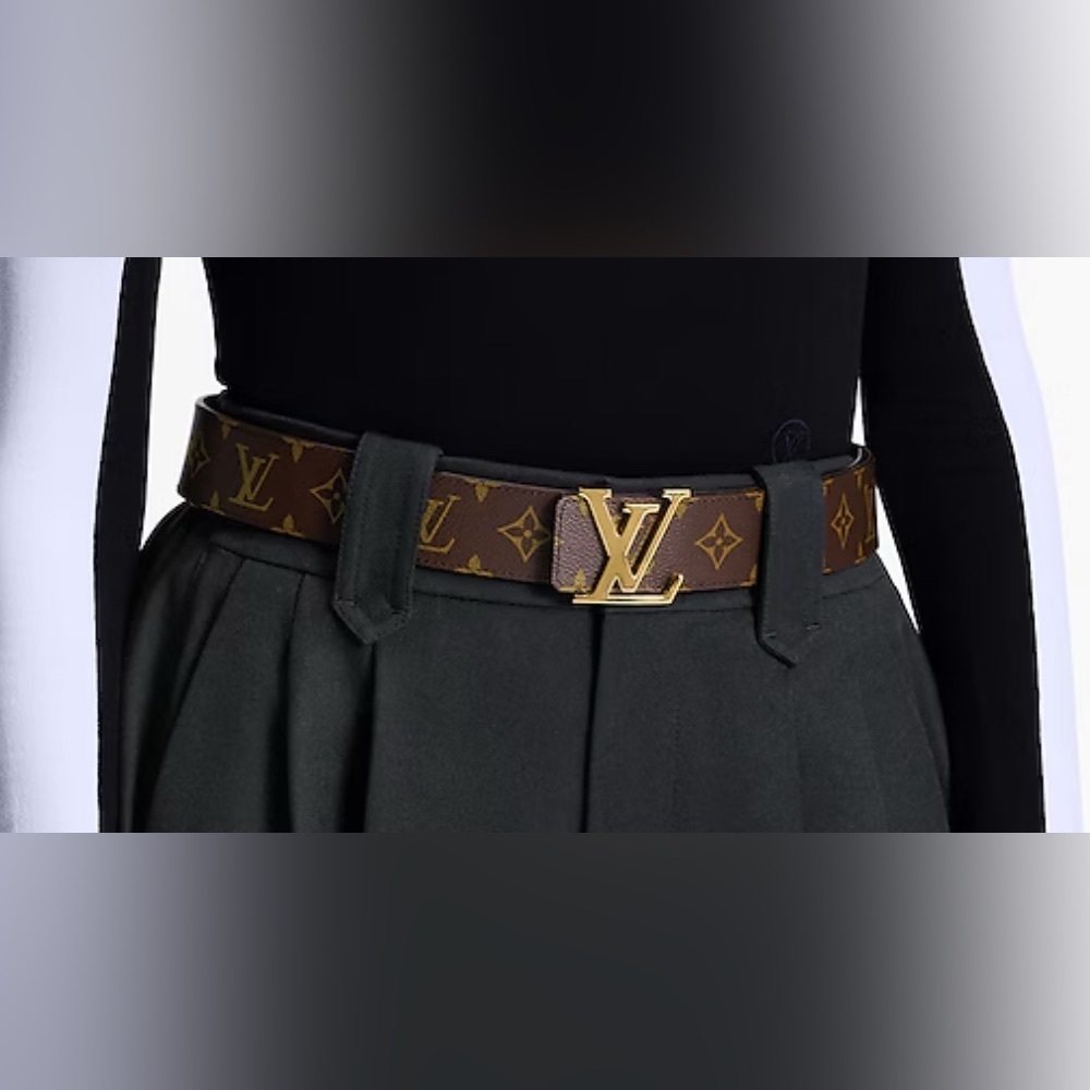 Authentic Louis Vuitton Monogram Initiales 40mm Reversible Belt Size 110cm/44”